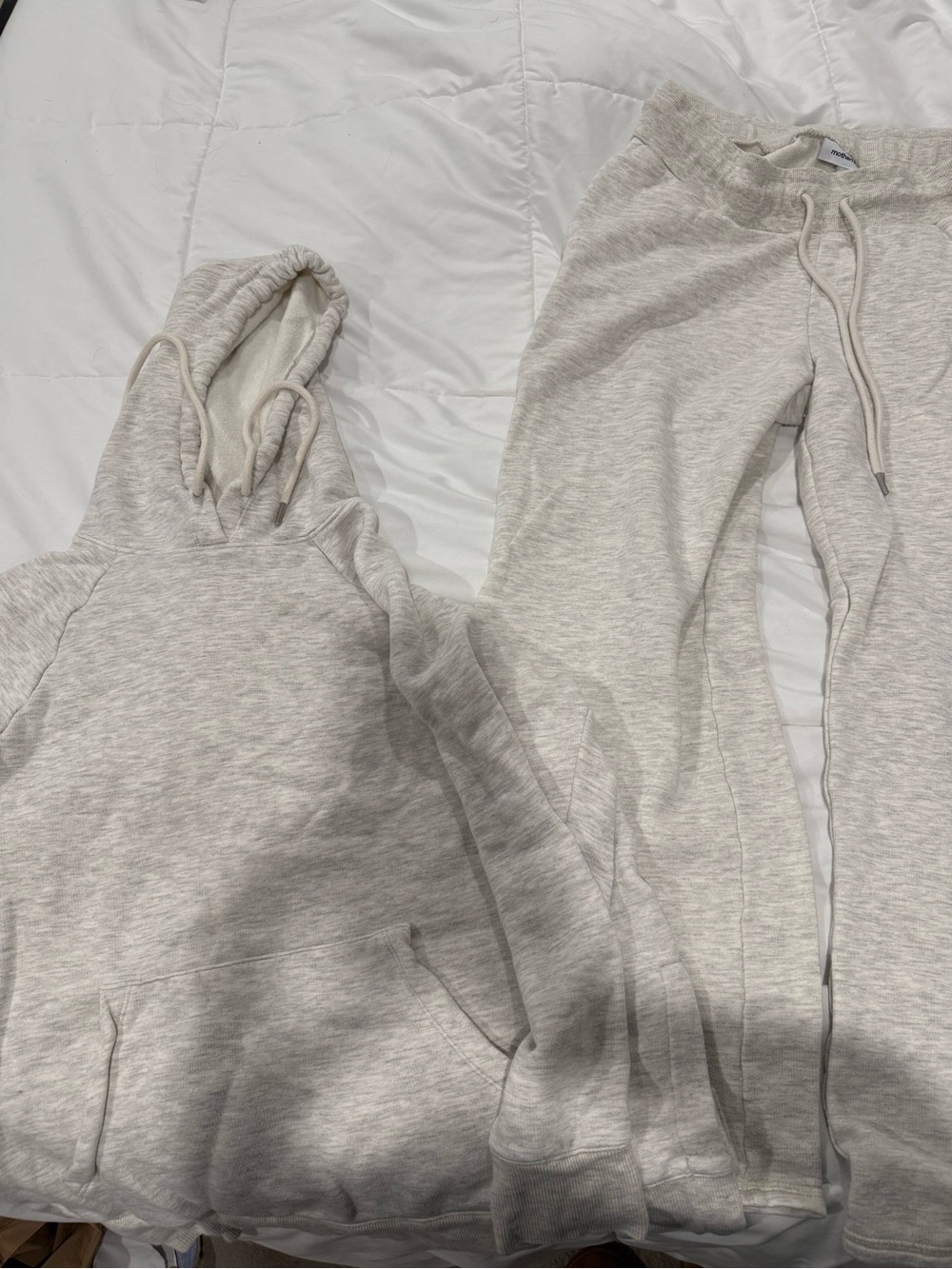 Motherhood Cream Heather Wide Leg Lounge Pants